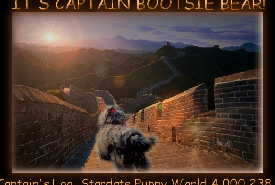 CAPTAIN BOOTSIE BEAR ON THE GREAT WALL OF CHINA