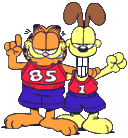 GARFIELD AND ODIE WAVING